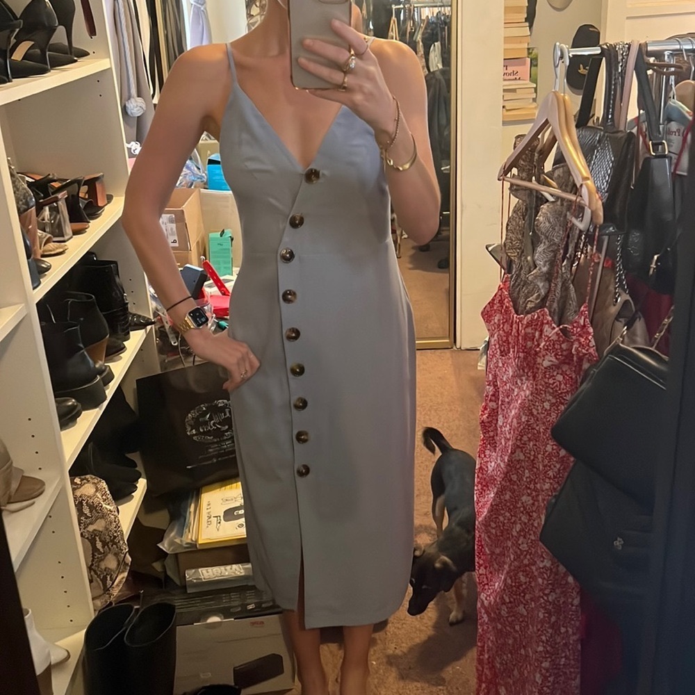 Mint Limit Baby Blue midi dress